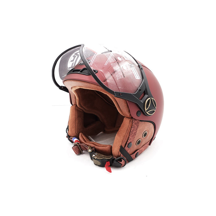Casque JET  bordeaux mat (taille XS à XXL) (XS)