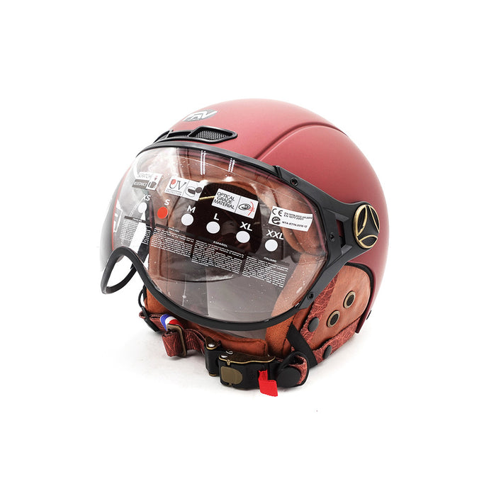 Casque JET  bordeaux mat (taille XS à XXL) (XXL)