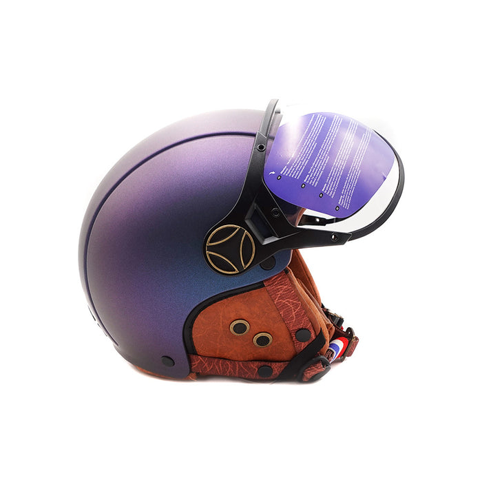 Casque JET  bleu mat caméléon (taille XS à XXL)