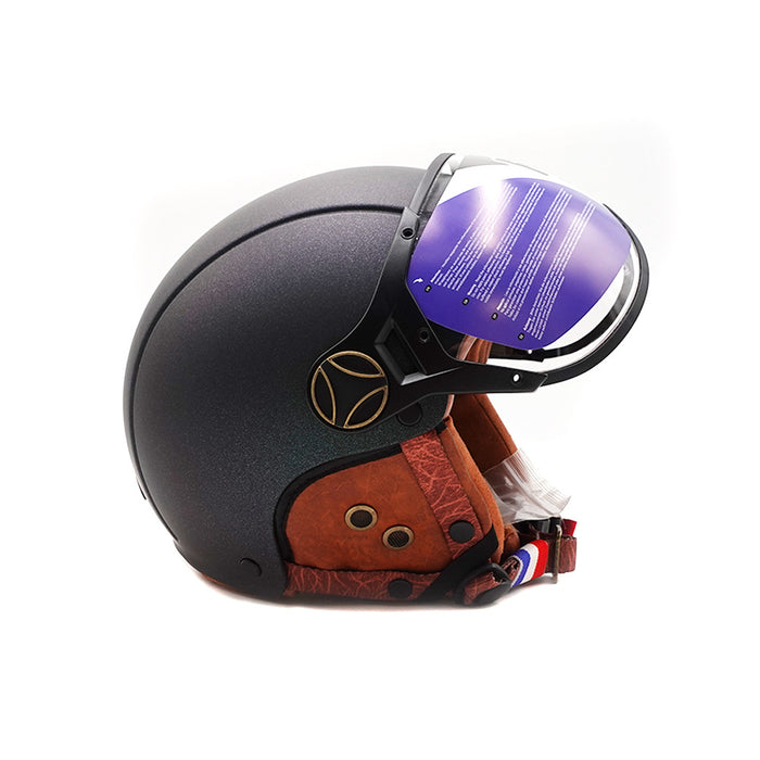 Casque JET  vert mat caméléon (taille XS à XXL) (XXL)
