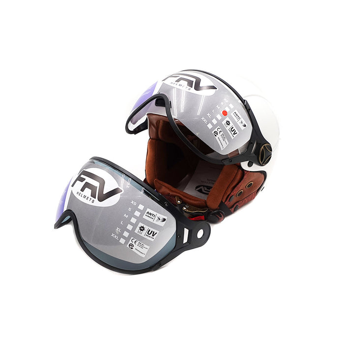 Casque JET  blanc brillant (taille XS à XXL) (S)