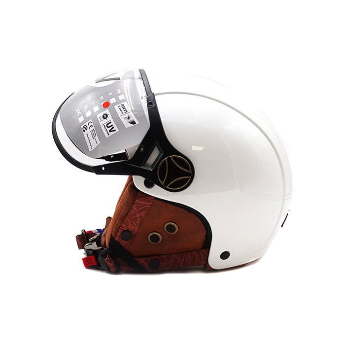 Casque JET  blanc brillant (taille XS à XXL) (L)