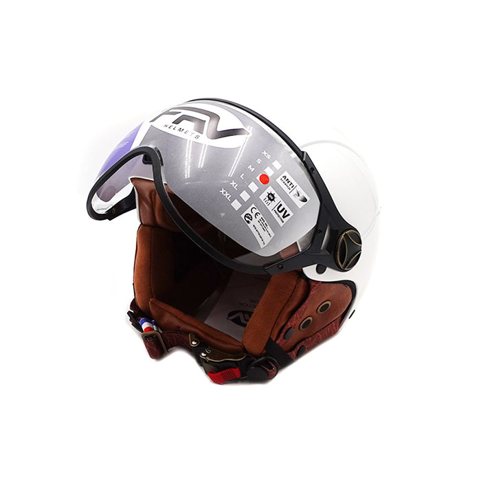 Casque JET  blanc brillant (taille XS à XXL) (L)