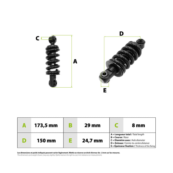 Amortisseur arriere Ninebot Segway ZT3 Pro