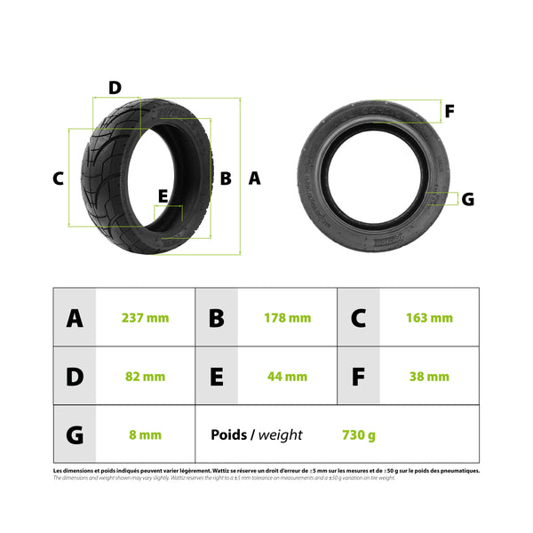 Pneu 80/55-6.5 tubeless