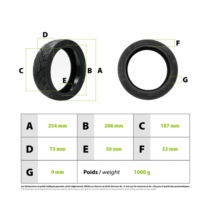 Pneu 70/60-7.5 Ninebot G3 avec gel anti crevaison