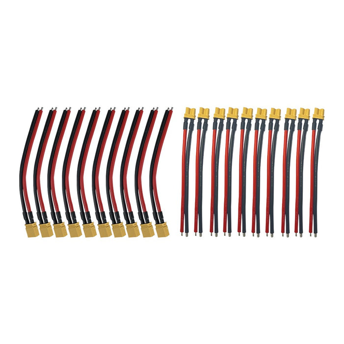 Pack Prises XT30 Avec Cables X10 males + X10 femelles