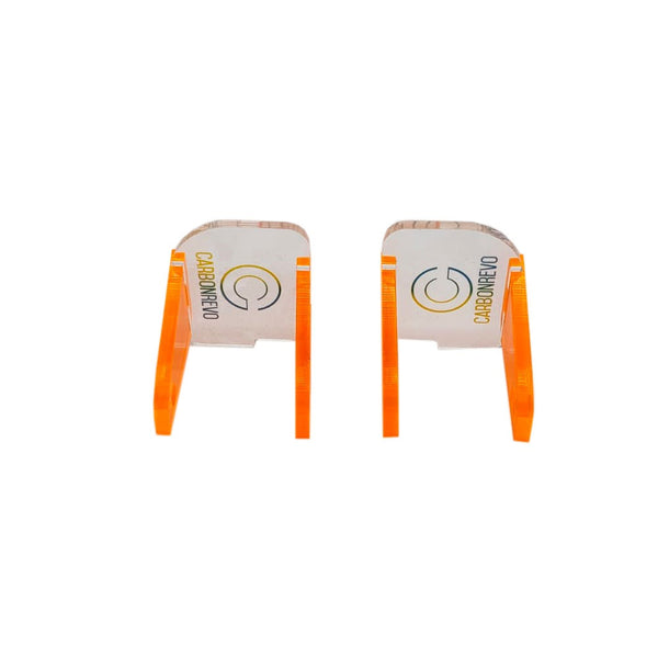 CARBONREVO CACHE POUR LED AVANT ORANGE TRANSLUCIDE -  1 PAIRE - DUALTRON RAPTOR - SteedyTrott.com